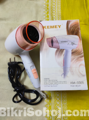 KEMEY KM-3365 Hot And Normal Air Foldable Hair Dryer